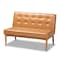 Baxton Studio Arvid Mid-Century Tan Faux Leather and Walnut Brown Finished 2-PC Wood Dining Nook Banquette Set 175-10837-Zoro - alternate 6